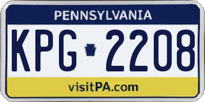 PA license plate KPG2208