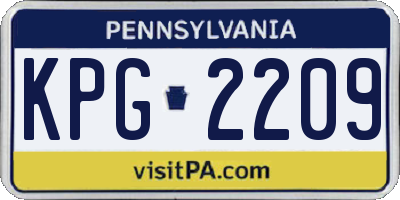 PA license plate KPG2209