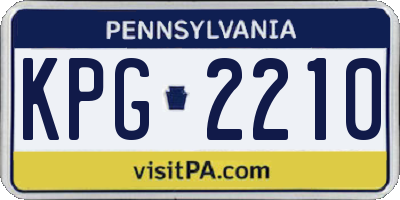 PA license plate KPG2210