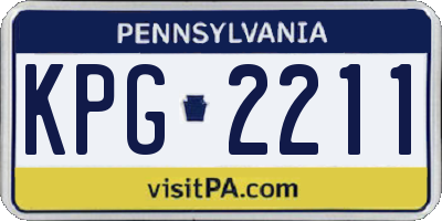 PA license plate KPG2211