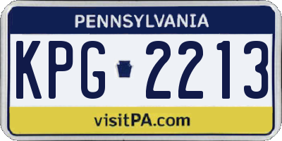 PA license plate KPG2213