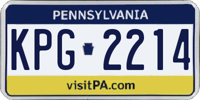 PA license plate KPG2214