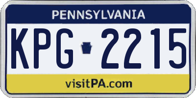 PA license plate KPG2215
