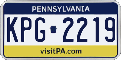 PA license plate KPG2219