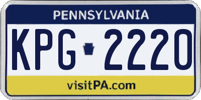 PA license plate KPG2220