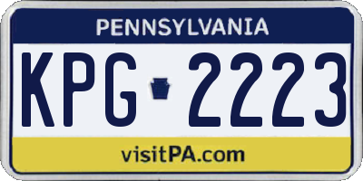 PA license plate KPG2223
