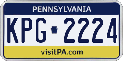 PA license plate KPG2224