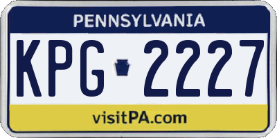 PA license plate KPG2227