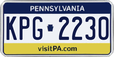 PA license plate KPG2230