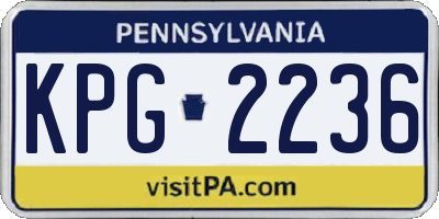 PA license plate KPG2236