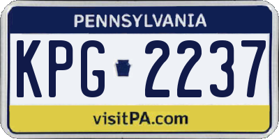 PA license plate KPG2237