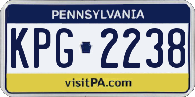 PA license plate KPG2238