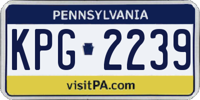 PA license plate KPG2239