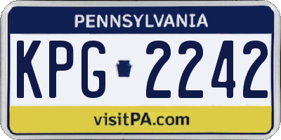 PA license plate KPG2242