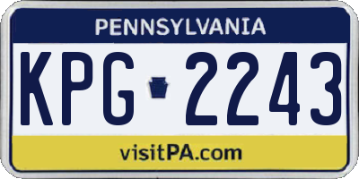 PA license plate KPG2243