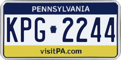 PA license plate KPG2244