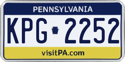 PA license plate KPG2252