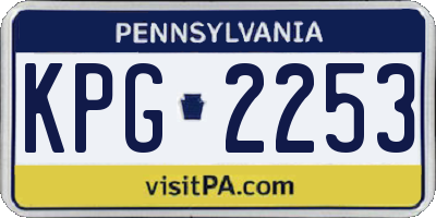 PA license plate KPG2253