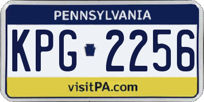PA license plate KPG2256