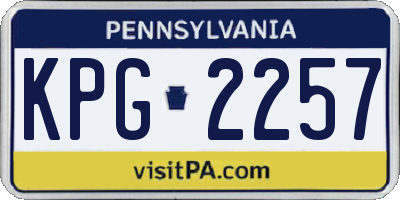 PA license plate KPG2257