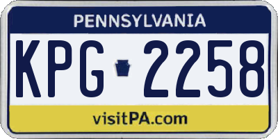 PA license plate KPG2258