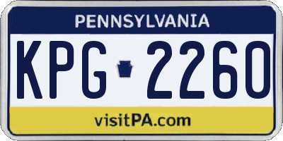 PA license plate KPG2260