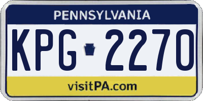 PA license plate KPG2270