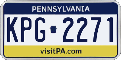 PA license plate KPG2271