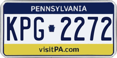 PA license plate KPG2272