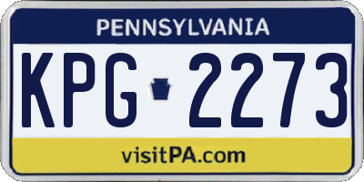 PA license plate KPG2273