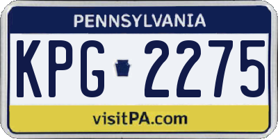 PA license plate KPG2275