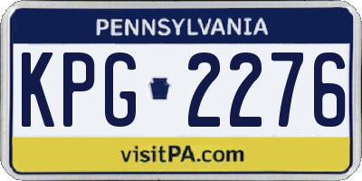 PA license plate KPG2276