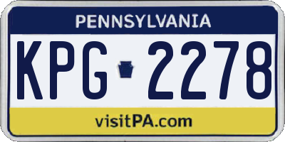 PA license plate KPG2278