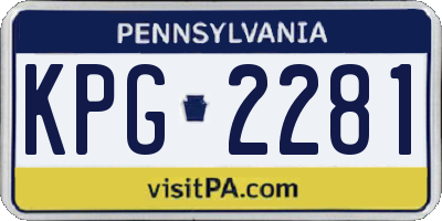 PA license plate KPG2281