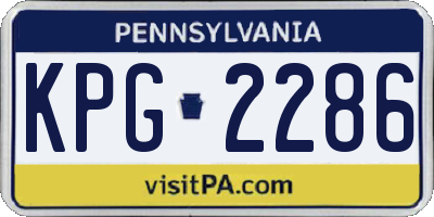 PA license plate KPG2286