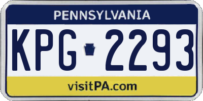 PA license plate KPG2293