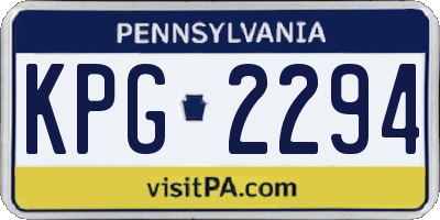 PA license plate KPG2294