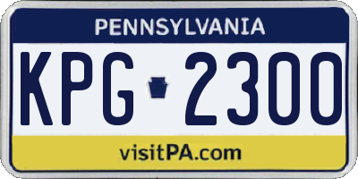 PA license plate KPG2300