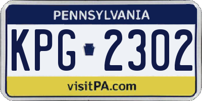 PA license plate KPG2302