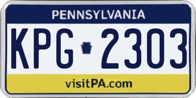 PA license plate KPG2303
