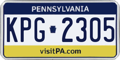 PA license plate KPG2305