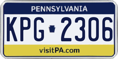 PA license plate KPG2306