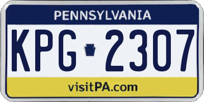 PA license plate KPG2307