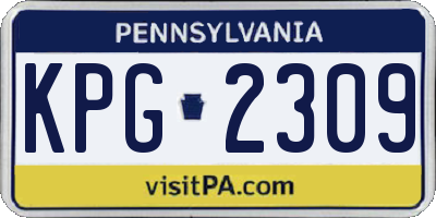 PA license plate KPG2309