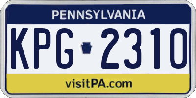 PA license plate KPG2310