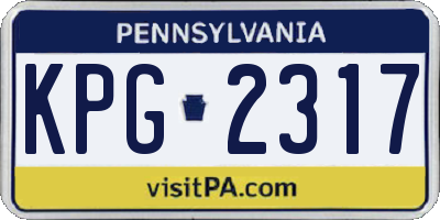 PA license plate KPG2317