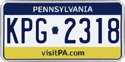 PA license plate KPG2318