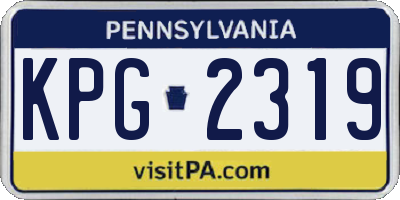 PA license plate KPG2319