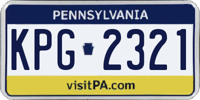 PA license plate KPG2321
