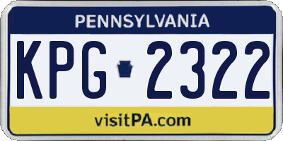 PA license plate KPG2322